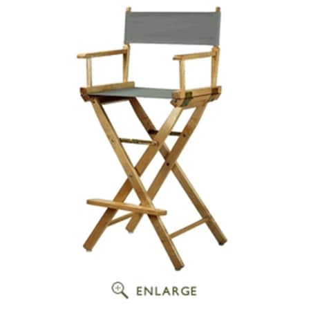 Betterbeds 230-00-021-18 30 in. Directors Chair Natural Frame with Gray Canvas BE4269197